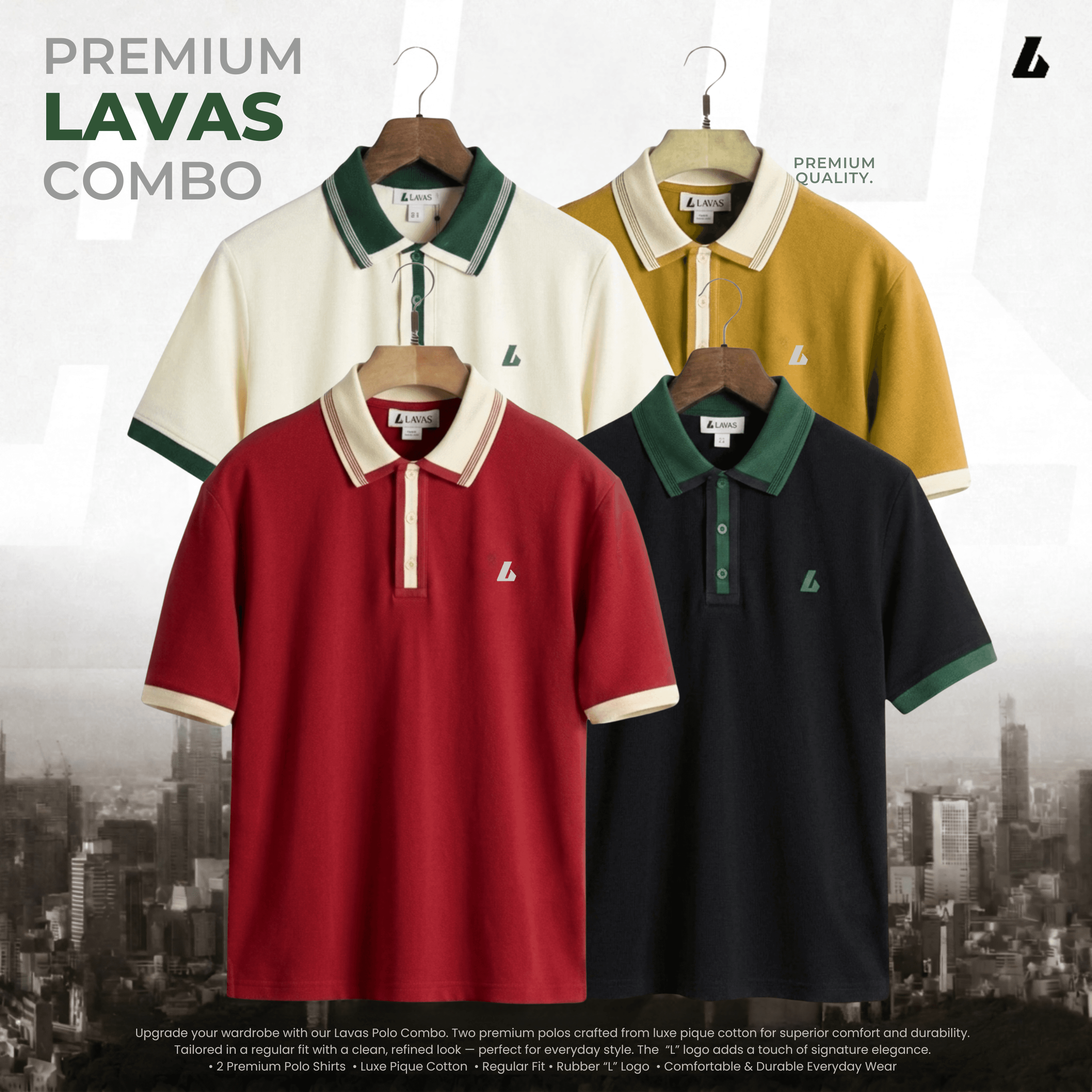 4 pcs Combo Premium Double PK Polo - Synchronizer