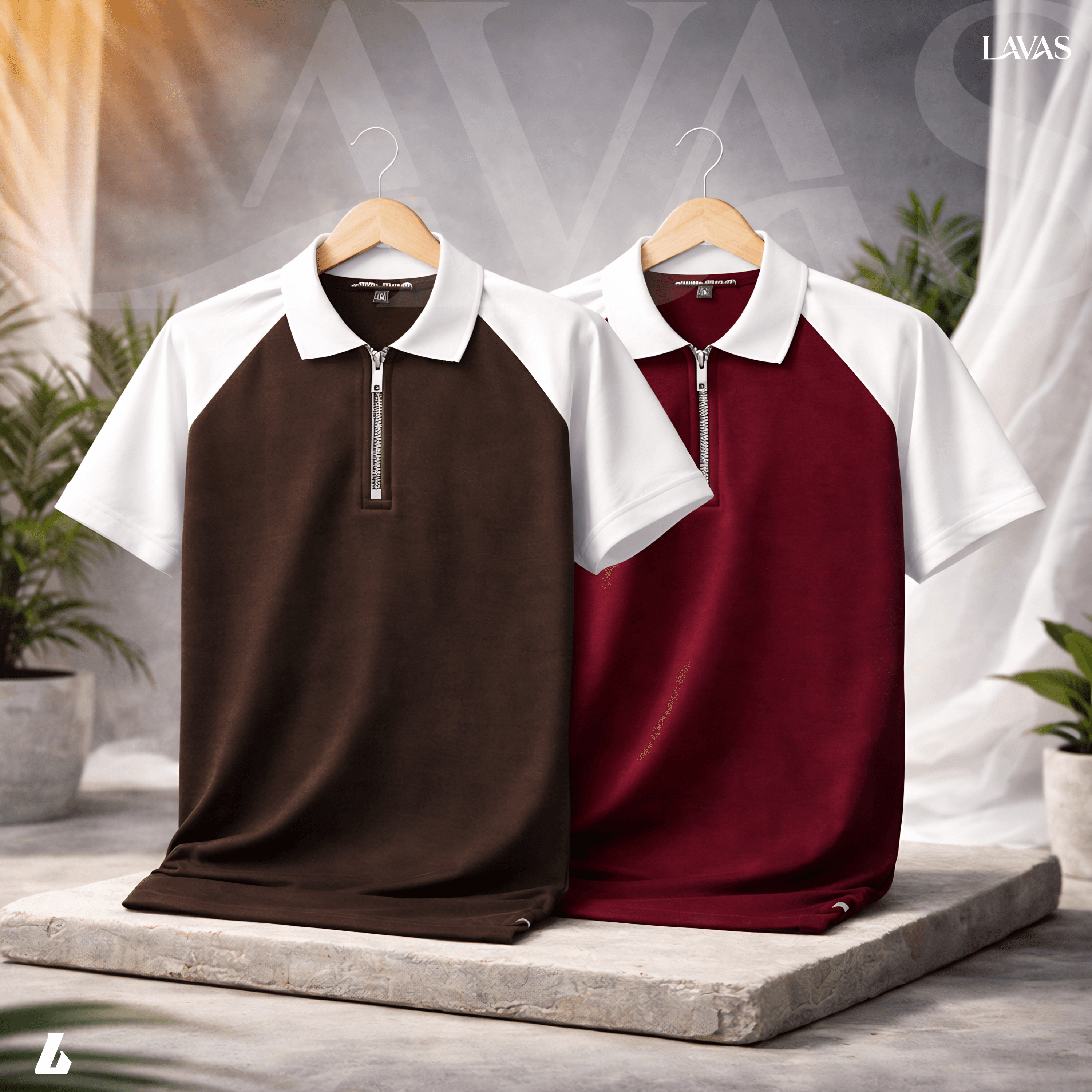 2 pcs Zipper Polo Premium Export Quality PK Cotton Polo