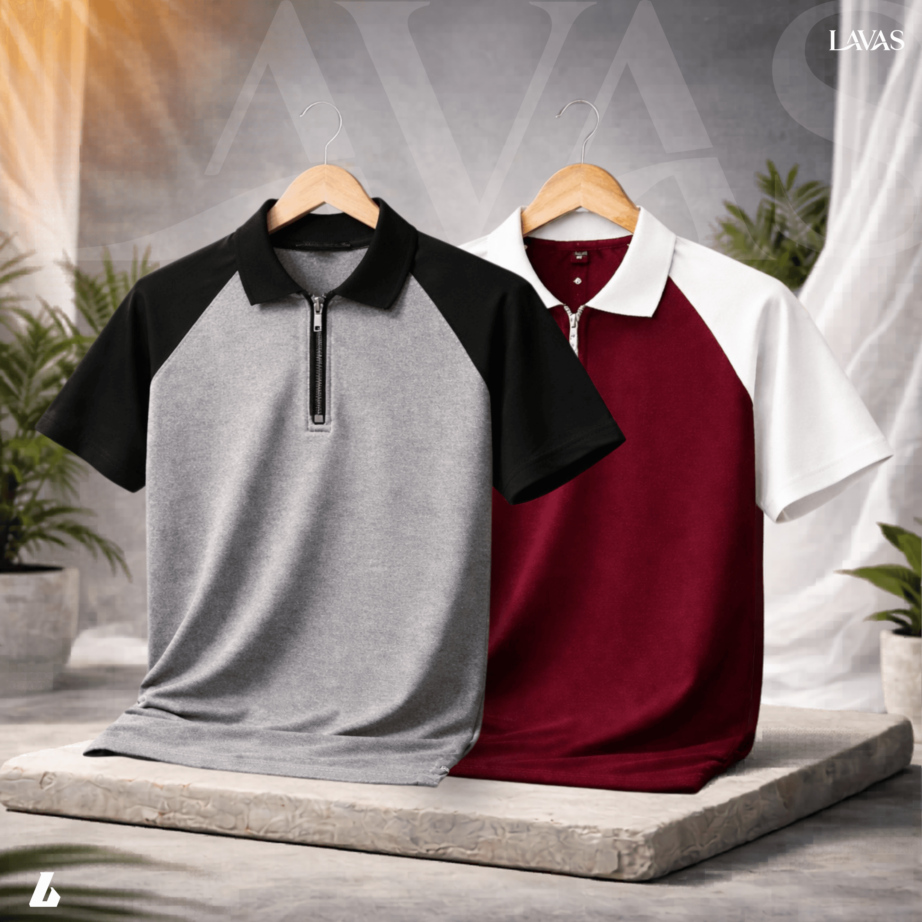 2 pcs Zipper Polo Premium Export Quality PK Cotton Polo