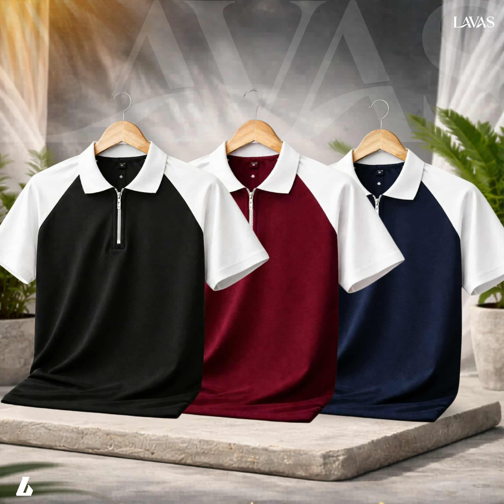 3 pcs Zipper Polo – Premium Export Quality PK Cotton Polo